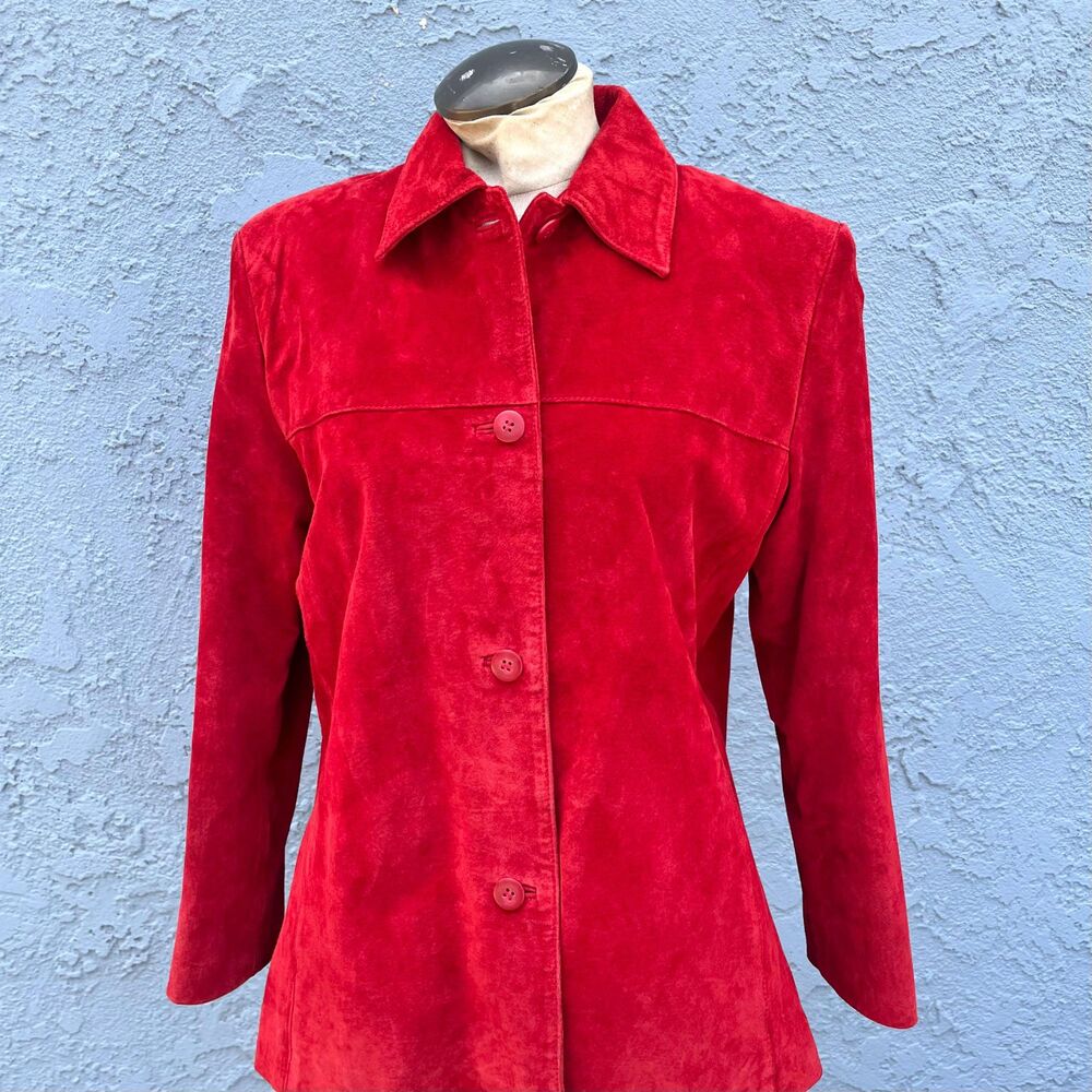 Vintage Red Suede Jacket Size 8 Medium